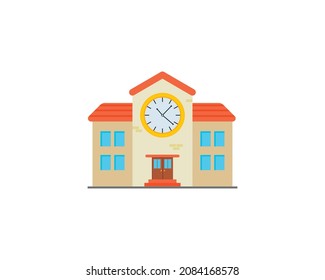 School building vector isolated icon. School emoji illustration. School vector isolated emoticon