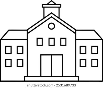 School building vector line art image