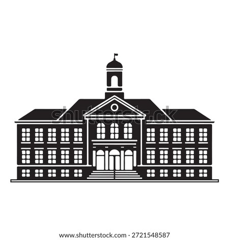 
School building vector silhouette minimal clean design