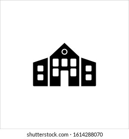 School Building Vector Solid Icon Eps10