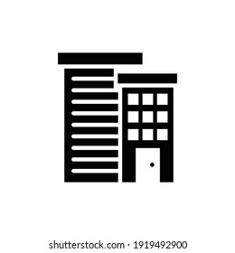 School building vector solid icon style illustration. 