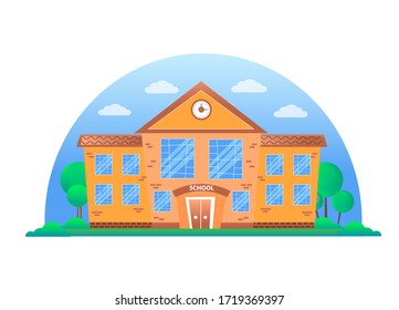 School Buildings Exterior Education Concept Hemisphere Stock Vector ...