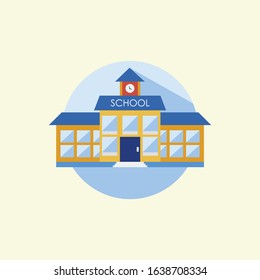 school buliding fat design vector ilustration