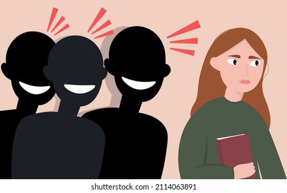 School bullying of a teenager for the love of learning. A girl is insulted because she likes to read. Aggression and envy towards a more successful student