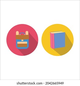 Schulgebündeltasche und Büchersymbol