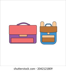 school bundling fill line bag icon