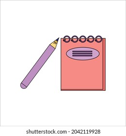 school bundling fill line pencil and book icon