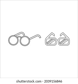 school bundling line glasses icon