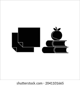 school bundling solid folding paper and book icon