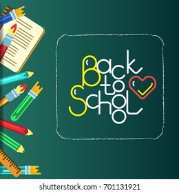 School bunner with lettering