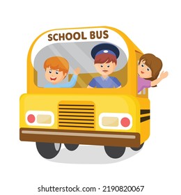 School Bus School Accessories Book On Stock Vector (Royalty Free ...