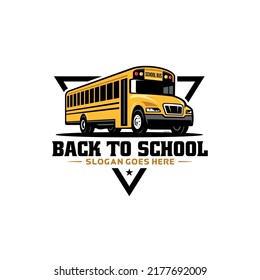 bus escolar, vuelta al vector del logotipo de ilustración escolar