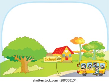 school bus with background