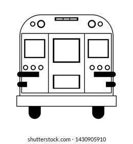 School bus backview isolated cartoon vector illustration graphic design