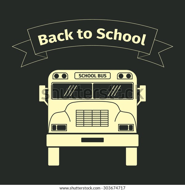 School bus, black\
color, vector\
illustration