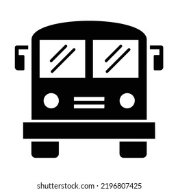 School bus black icon. Suitable for website, content design, poster, banner, or video editing needs