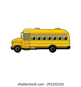 school bus in black & yellow