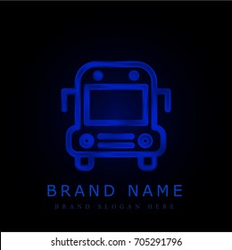 School bus blue chromium metallic logo