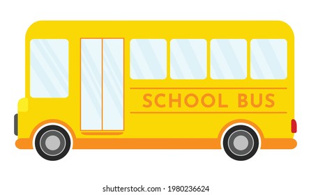 School Bus Cartoon Animated Vector Png Illustration Clipart Isolated Design