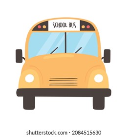 School Bus Cartoon Icon Flat