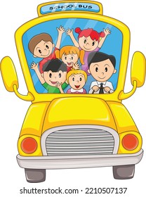 School Bus Cartoon Vector Illustration Stock Vector (Royalty Free ...