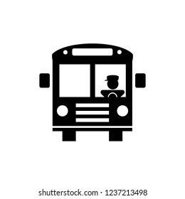 School bus with chauffeur icon