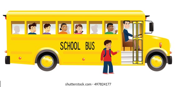 School bus and children.