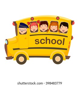 School Bus Children Students Vector Graphics Stock Vector (Royalty Free ...