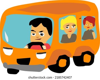 School Bus Children Vector Illustration Stock Vector (royalty Free 