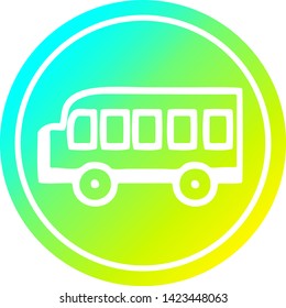 icono circular de bus escolar con acabado en gradiente fresco