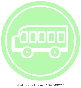 school bus circular icon symbol
