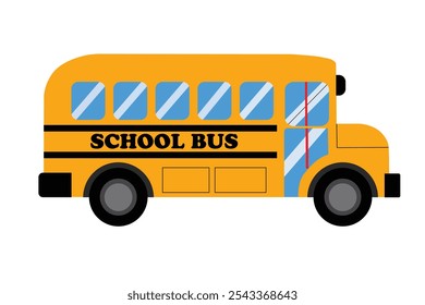 School Bus Clipart Vector Illustration on white background.