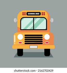 school bus with color background, flat design icon back to school 
theme