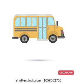 School bus color flat icon