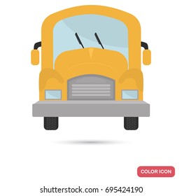 School bus color flat icon for web and mobile design