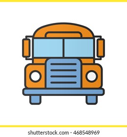 Icono de color del bus escolar. Ilustración vectorial aislada