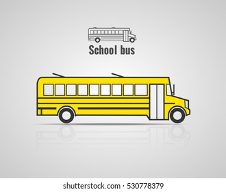 School bus color and outline icon