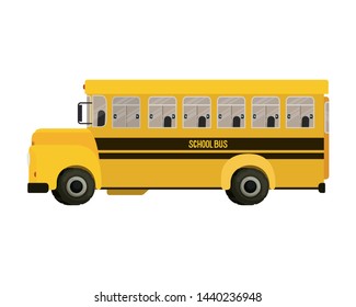 school bus color yellow isolated icon