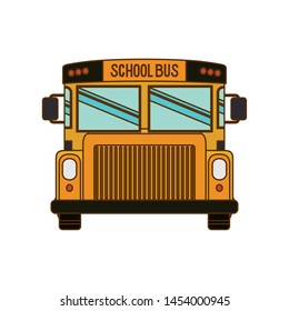 school bus color yellow isolated icon