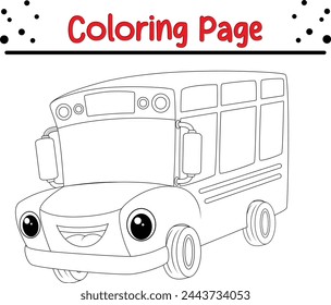 Página para colorear de autobús escolar para niños