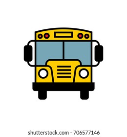 School Bus Colour Vector Icon