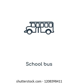 School bus concept line icon. Linear School bus concept outline symbol design. This simple element illustration can be used for web and mobile UI/UX.