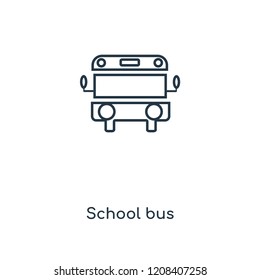 School bus concept line icon. Linear School bus concept outline symbol design. This simple element illustration can be used for web and mobile UI/UX.