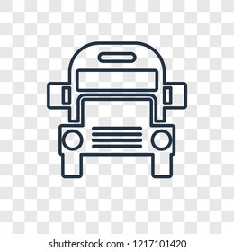 School Bus concept vector linear icon isolated on transparent background, School Bus concept transparency concept in outline style