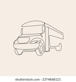 school bus continuous line drawing