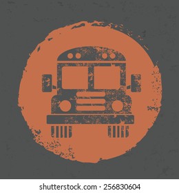 School bus design on old background,grunge vector