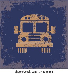 School bus design on old background,vector