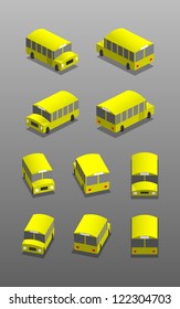 School bus in different positions