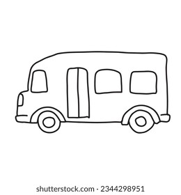 School bus Doodle school element. Back to school kids knowledge education.