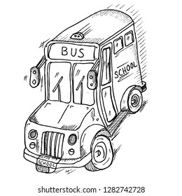 school bus, doodle sketch